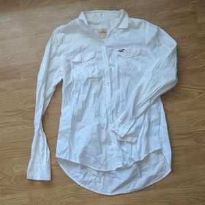 White Button Up Hollister Blouse